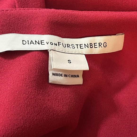 Diane von Furstenberg DVF Squaretan Cocoon Tunic Dress Berry Red Crepe - Picture 4 of 11